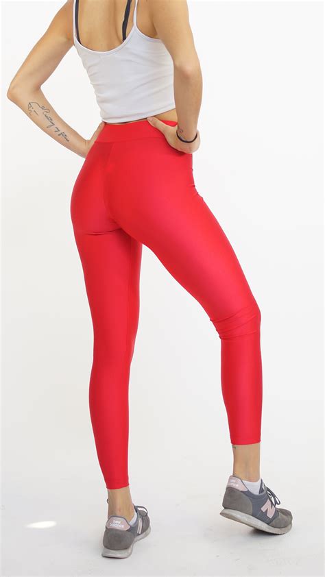 Metallic Shiny Red Leggings by Lucky Jojo - Lucky Jojo Fashion