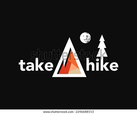Take Hike Text Typography Adventure Print Stock Vector Royalty Free