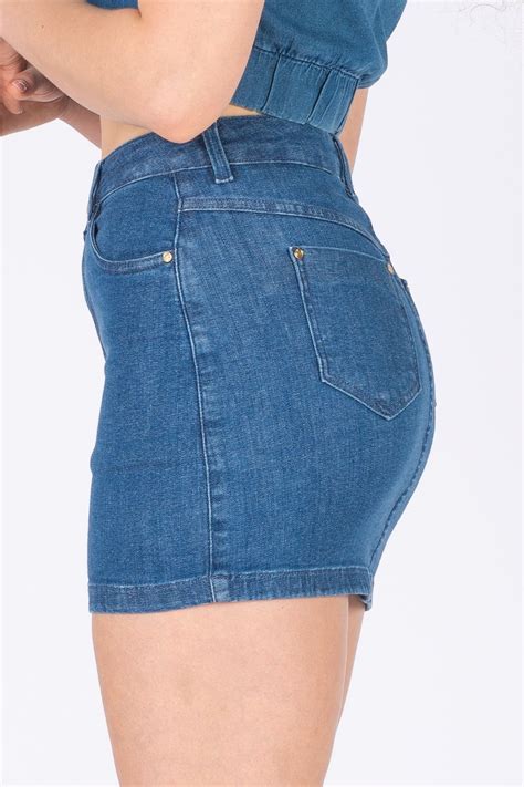 Saia Jeans Hot Pants Clássica Geração Moderna