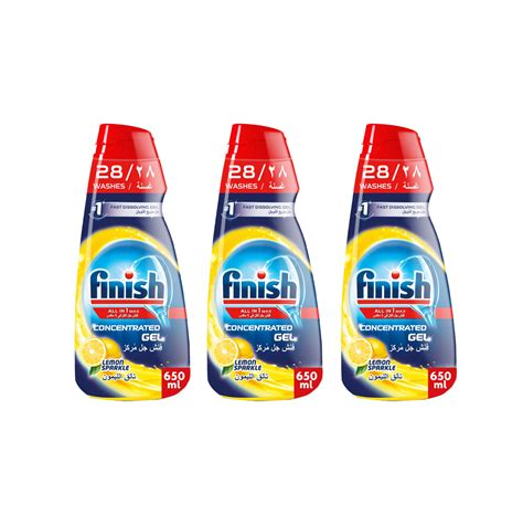 Buy Finish Dishwasher Detergent Concentrated Gel Lemon 3 x 650 ml ...