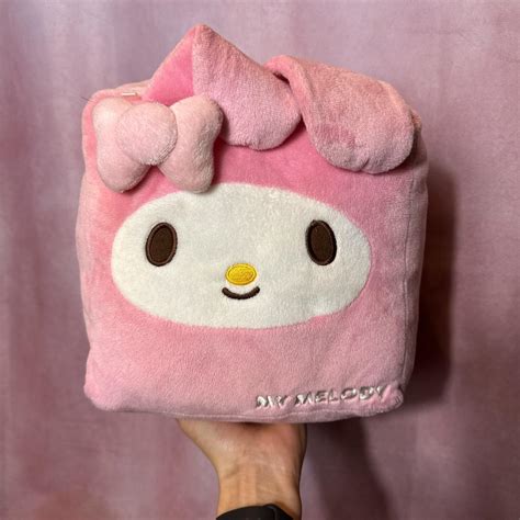 Pink My Melody Plush cube! 💖 Size: Medium plush 💖... - Depop