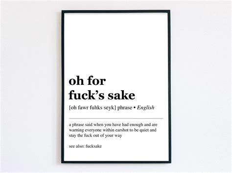 Fuck Definitions Decor Set PRINTABLES Funny Office Definitions Office Wall Art Funny