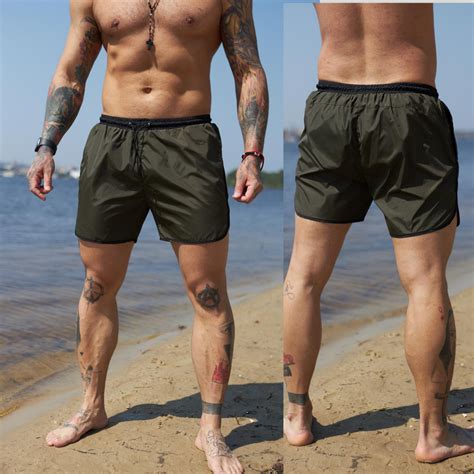 Мужские короткие шорты пляжные для аквапарка купания и плавания ...