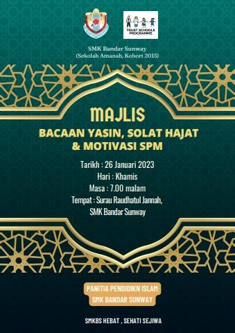 Buku Program Majlis Bacaan Yasin Solat Hajat Dan Motivasi Spm G