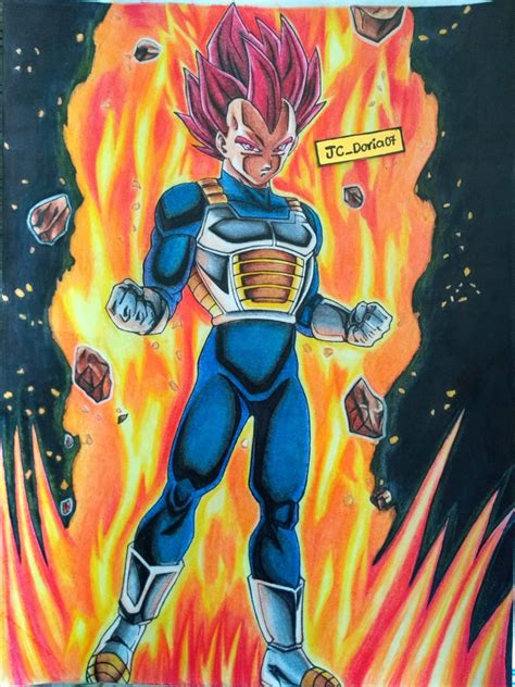 Dibujo De Vegeta Dios Rojo Dbsuper Dragon Ball Super Official Amino