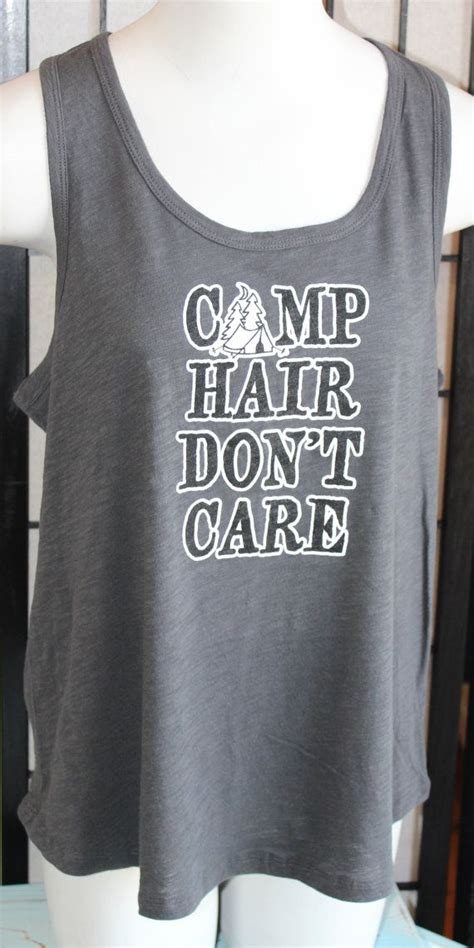 Plus Size Camp Hair Dont Care Tank Top Summer Tank Top Camping Shirt