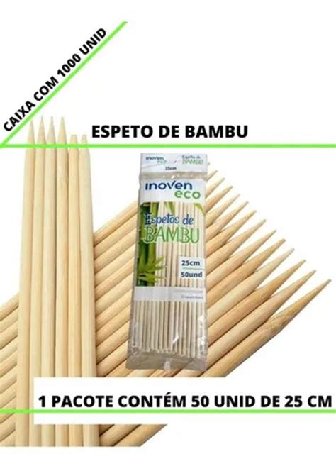 Espeto De Bambu Cm Churrasco Pacote Unidades Inoven