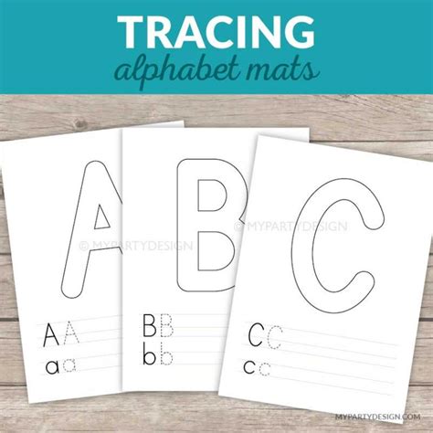 Alphabet Tracing Cards Learning Printable My Party Design