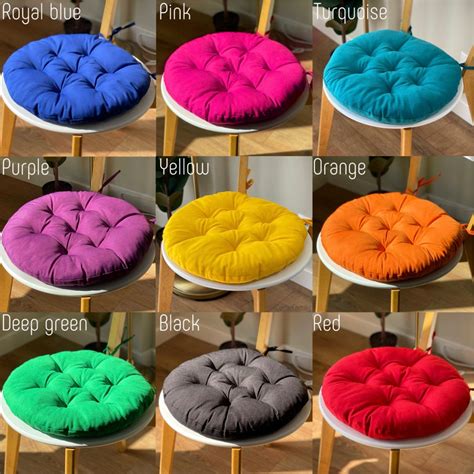 Chair Pads With Ties Round Chair Cushions Multicolor Cushions Gifts for ...