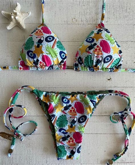 Tropical Greek Evil Eye Bikini Set Brazilian Bikini Set Etsy