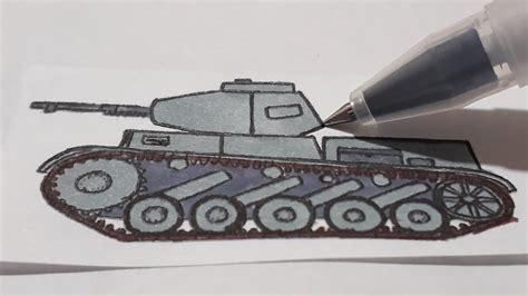 Panzer II step by step drawing tutorial - YouTube