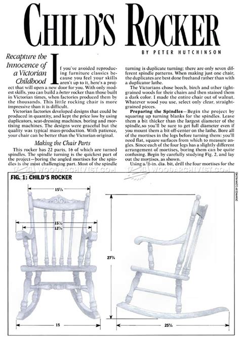 Kids Rocking Chair Plans • Woodarchivist