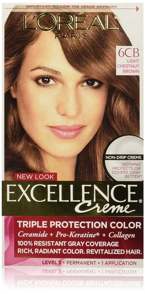 L Oreal Paris Excellence Creme Hair Color 6CB Light Chestnut Brown