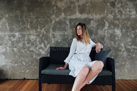 Portrait Of A Beautiful Blonde Woman In A Summer Light Dress Stock Photo Image Of Heart