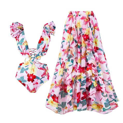 Nerohusy Bikini Sets For Women With Cover Up Women One Piece Swimsuit With Matching Cover Ups