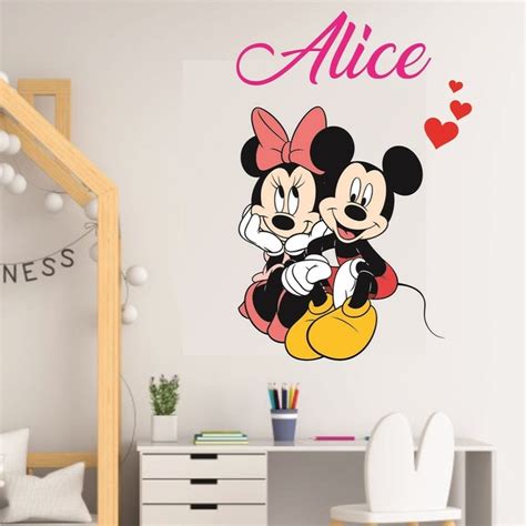 Adesivo De Parede Mickey E Minnie Adesivo Infantil Quarto