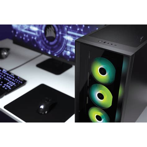 Corsair iCUE 4000X RGB Tempered Glass Mid-Tower ATX Case — Black ...