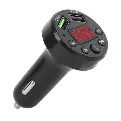 E Car Fm Transmitter Bluetooth Handsfree Kit Led Display Stereo Audio