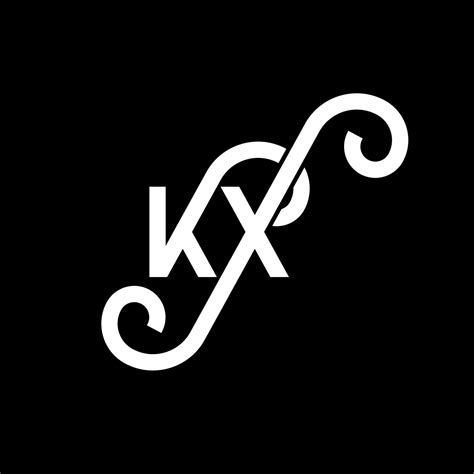 Diseño Del Logotipo De La Letra Kx Sobre Fondo Negro Concepto De Logotipo De Letra De Iniciales