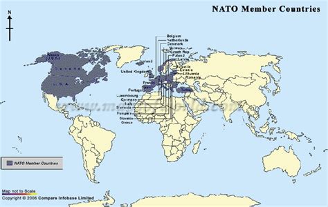 Nato Member Countries Map Shows Location Of The North Atlantic