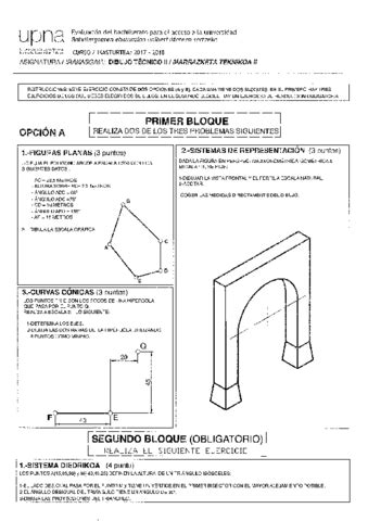 Examen Dibujo Tecnico Ii De Navarra Ordinaria De Pdf