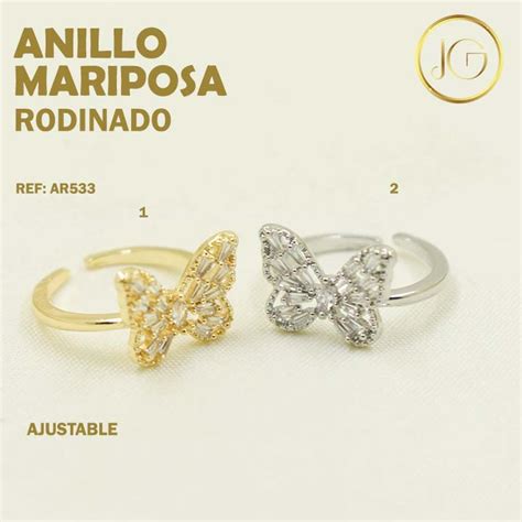 Anillo Rodinado Ajustable Mariposa Bisuteria Jg