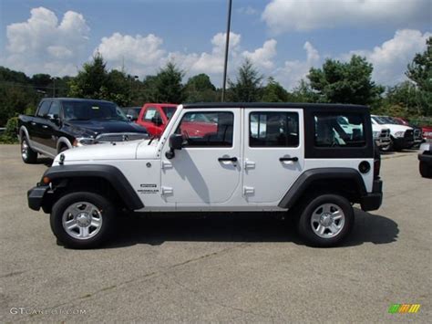 2014 Bright White Jeep Wrangler Unlimited Sport 4x4 85184446 Car Color Galleries