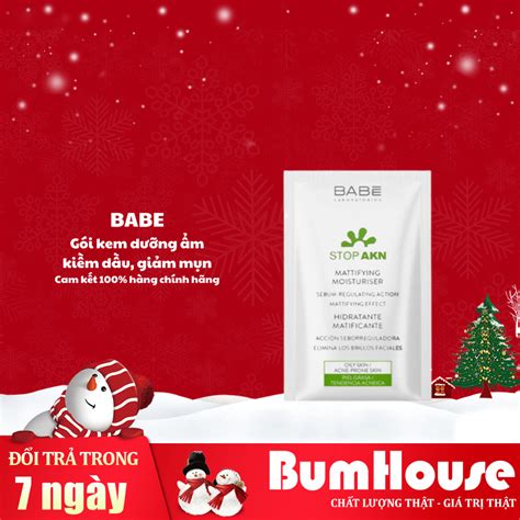 Lẻ Gói sample ml GÓI Kem Dưỡng Kiềm Dầu Giảm Mụn BABE Stop AKN Mattifying Moisturiser ml