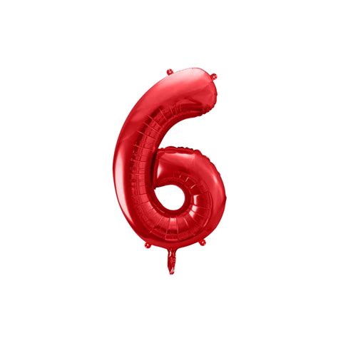 Ballon Chiffre 6 Alu 86cm Rouge France Effect
