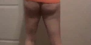 Preggo Lateshay Floppy Saggy G Orange Mini Skirt Strip Pregnant Preg Pre Porn Videos