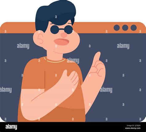 Blind Man Cartoon On Screen Stock Vector Image And Art Alamy