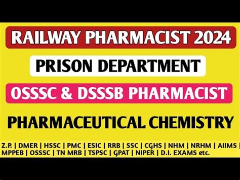 PHARMACIST EXAM PREPARATION RAILWAY PHARMACIST DSSSB OSSSC