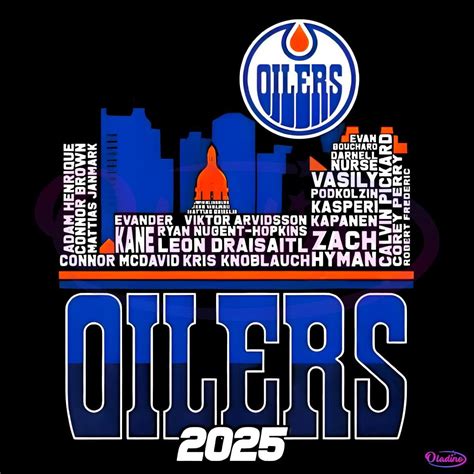 Edmonton Oilers Skyline Players Name 2025 Png - Free Download