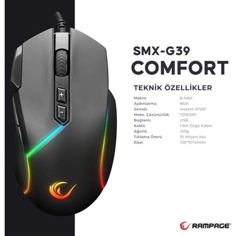 Hepsigeliyo Rampage SMX G39 COMFORT 8 Makro Extra Atış Tuşlu Drag