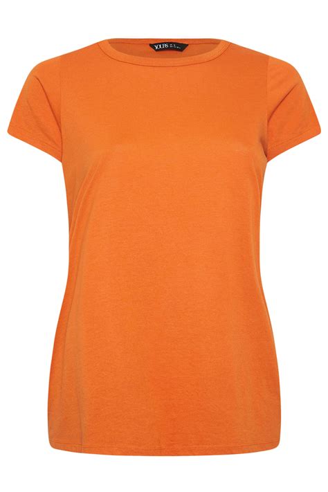 Yours Plus Size Orange Cotton Blend T Shirt Yours Clothing
