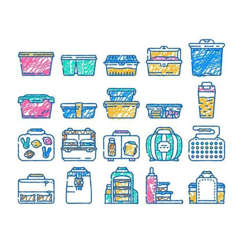 Lunch School Food Box Lunchbox Icon Hand Drawn Vector Art At