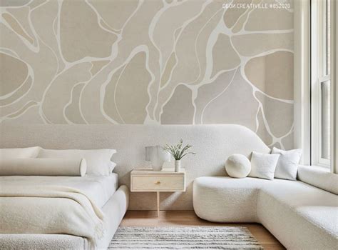 Современные обои с текучими абстрактными формами в гостиную | 852020 ...