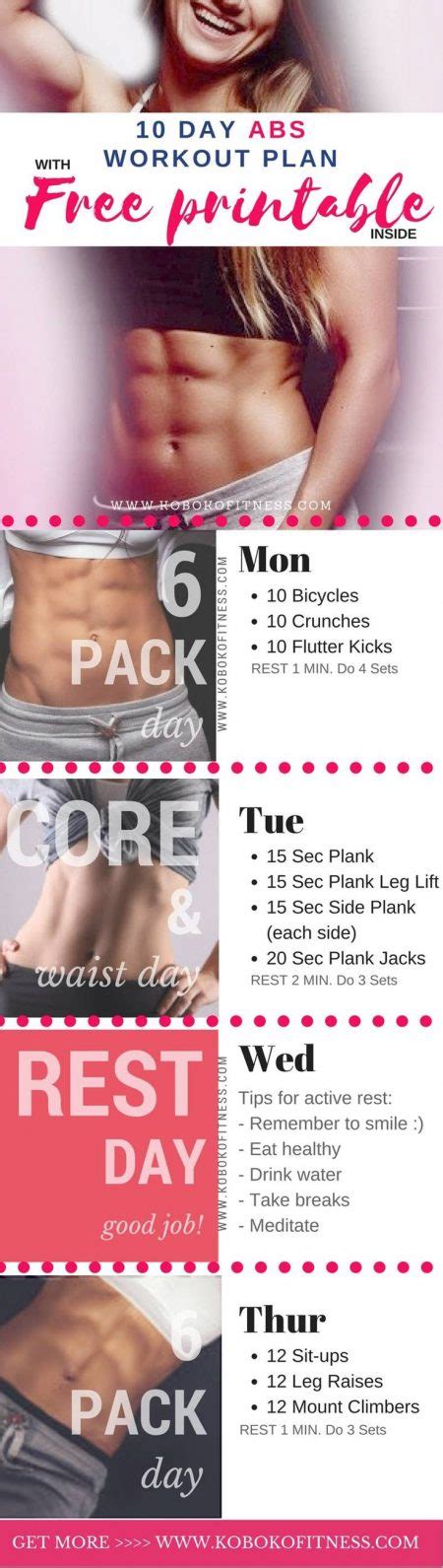 Ab Workout: The Best 10 Day At Home Routine (+ Free Printable!) | Blog