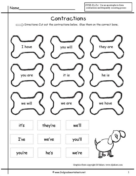 Free Printable Contractions Worksheets Printable Worksheets