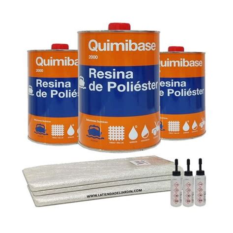 Kit Resina De Poliester Kg Para Reparaciones Manta Fibra De Vidrio