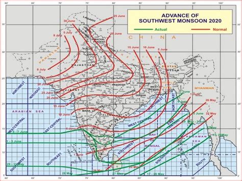 Southwest Monsoon Advances Low Pressure Area To Form Over Bay Of