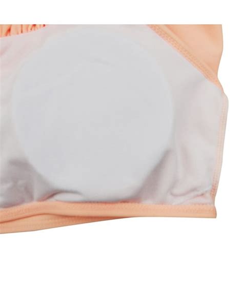 Womens Falbala High Waisted Stripe Bottom Padding Bikini Set Pink Orange Cp D Don