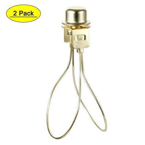 Uxcell Metal Lamp Shade Light Bulb Clip Adapter With Cap Knob Finial Top Brass 2 Pack