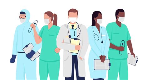 Medical Professionals Semi Flat Color Vector Character 2715309 Vector