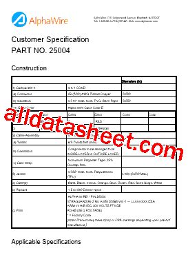 25004 Datasheet(PDF) - Alpha Wire