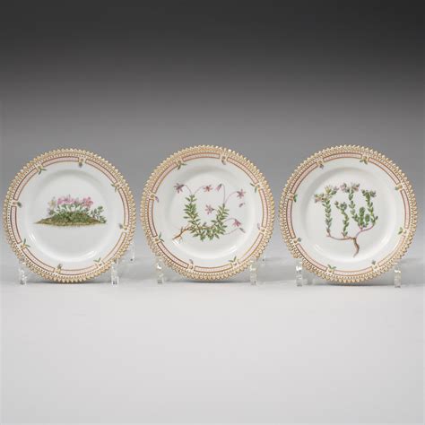 Assietter Sex Stycken Porslin Flora Danica Royal Copenhagen Danmark Tal Bukowskis