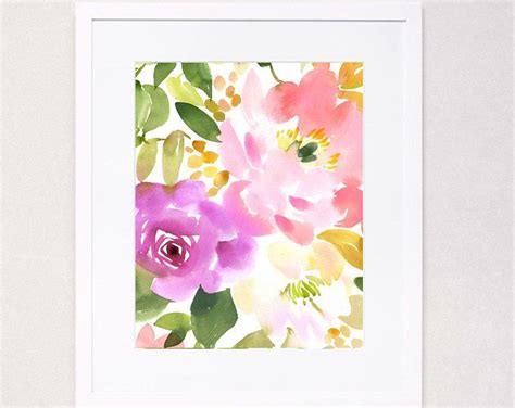 Set Of Original Hand Painted Watercolor Floral Yellow Etsy Canada