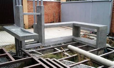 Бетонная кухня из полированного бетона | Планы беседки, Дизайн, Мебель