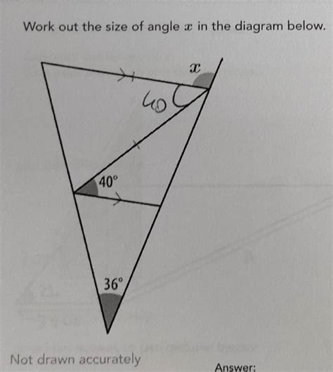 Solved Work Out The Size Of Angle X In The Diagram Below Not Drawn