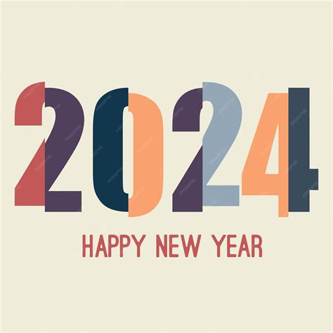 Premium Vector | 2024 typography logo design concept Happy new year